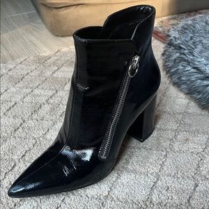 Like new Nine West Black Patent Leather Heeled Boots